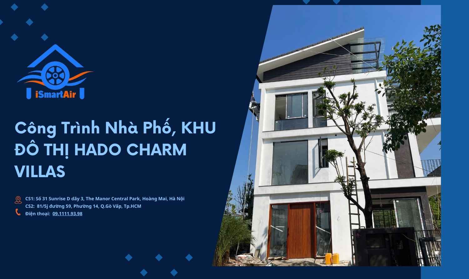 Hệ Thống Máy Cấp Gió Tươi iSmart Air Biệt Thự 4 Tầng Khu Đô Thị Hado Charm Villas
