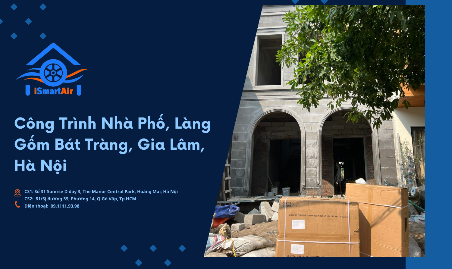 Hệ thống máy cấp khí tươi sạch iSmart Air nhà mặt phố Bát Tràng